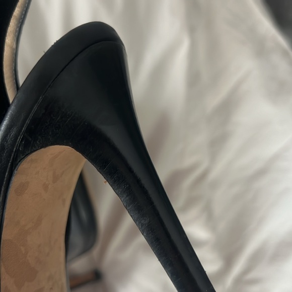 Jimmy Choo Peep Toe Heeled Booties EUC AUTHENTIC 37.5 - Picture 11 of 12